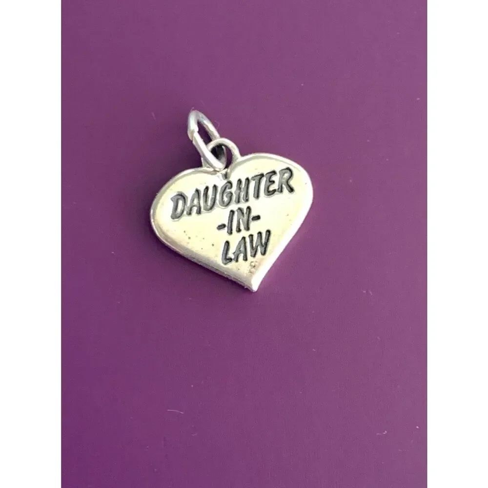 .925 Heart Daughter In Law Sterling Silver Jewelry Charm #love #family